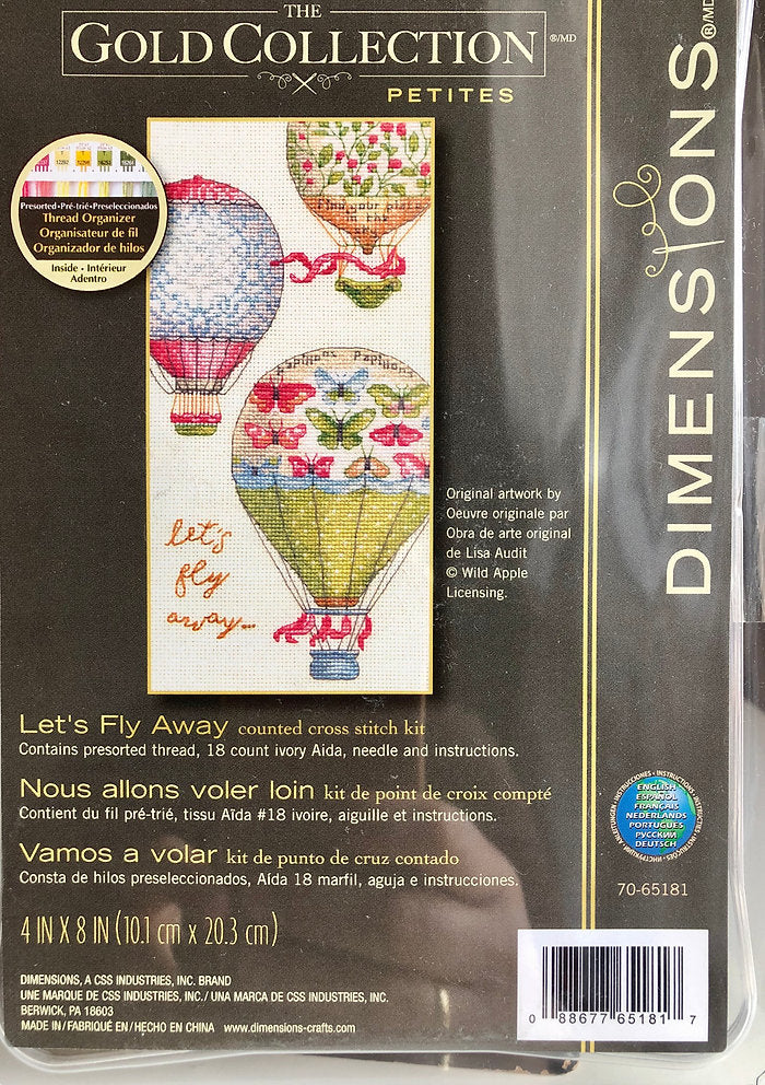 LET'S FLY AWAY - 70-65181 Dimensions - Kit de point de croix