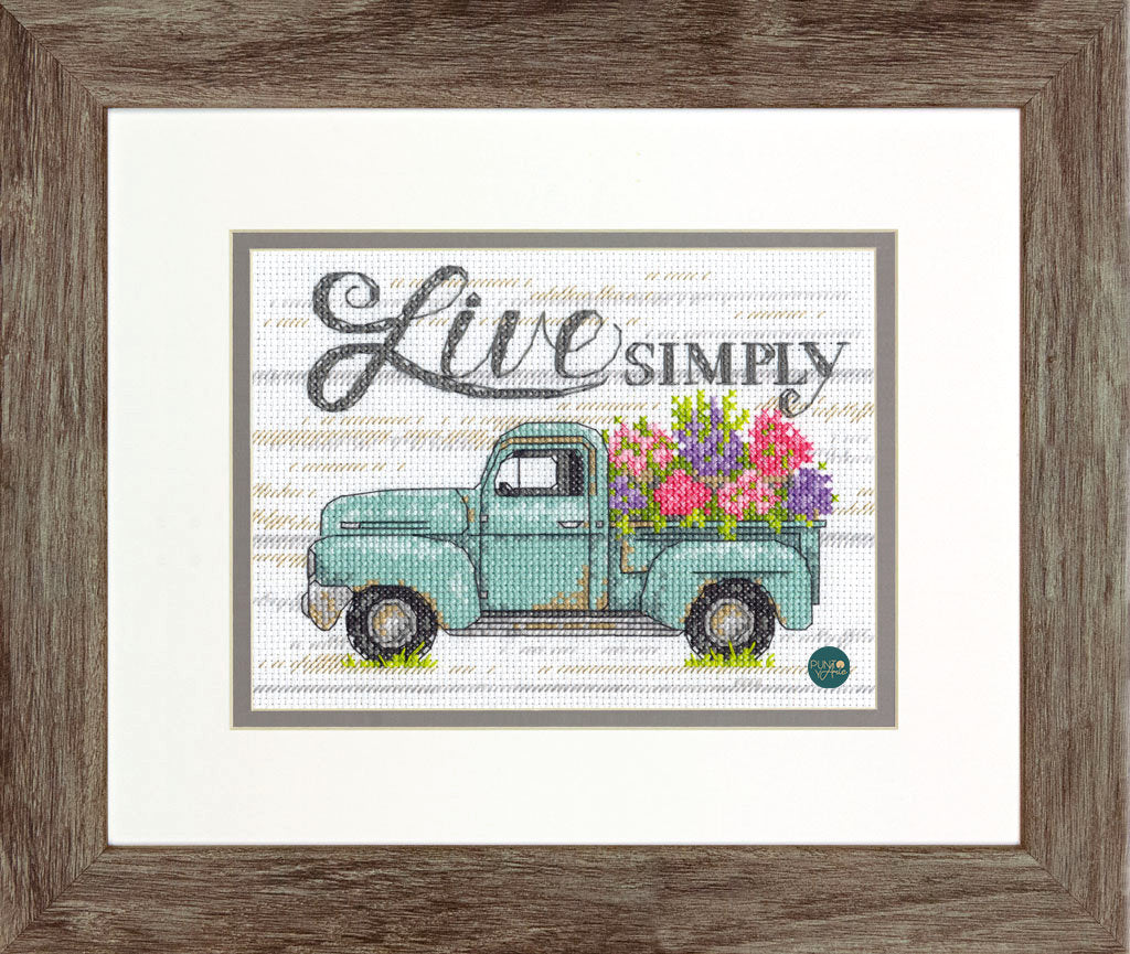 Flower Truck - 70-65211 Dimensions - Cross Stitch Kit