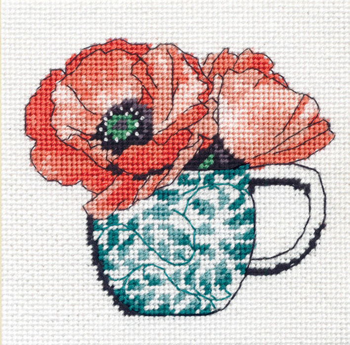Floral Teacup - 71-07247 Dimensions - Petit Point Kit