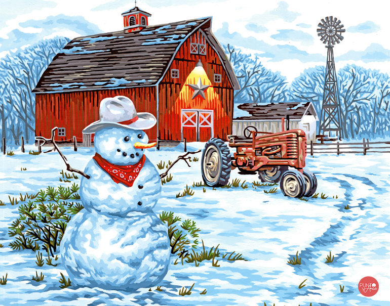 COUNTRY SNOWMAN - 73-91434 Dimensions - Kit de peinture par numéro