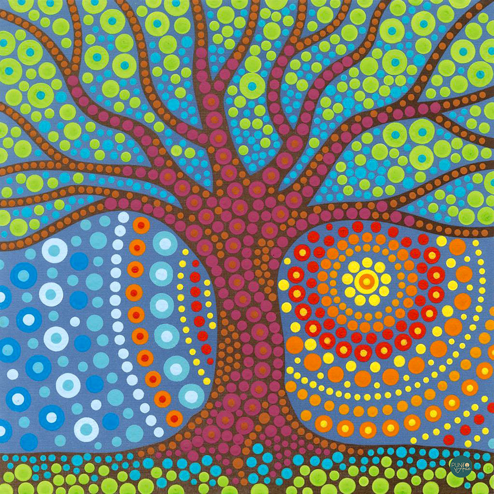 Dot Painting Mystic tree - 73-91780 Dimensions - Kit de peinture par numéro