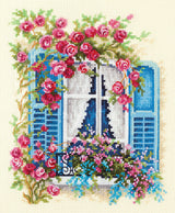 74-01 Ventana en Flor. Kit de Punto de Cruz Magic Needle