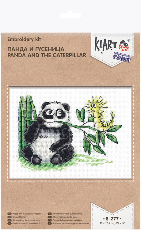 Panda et la chenille - 8-277 Klart - Kit de point de croix