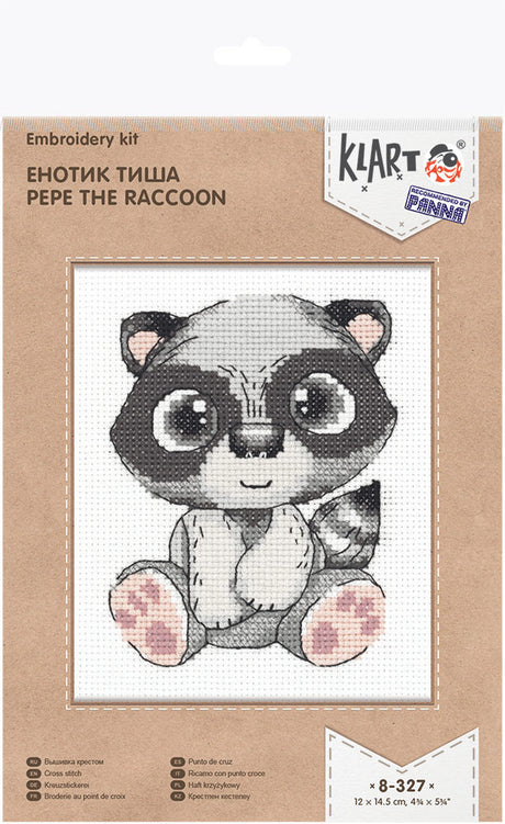 Pepe the raccoon - 8-327 Klart - Cross stitch kit