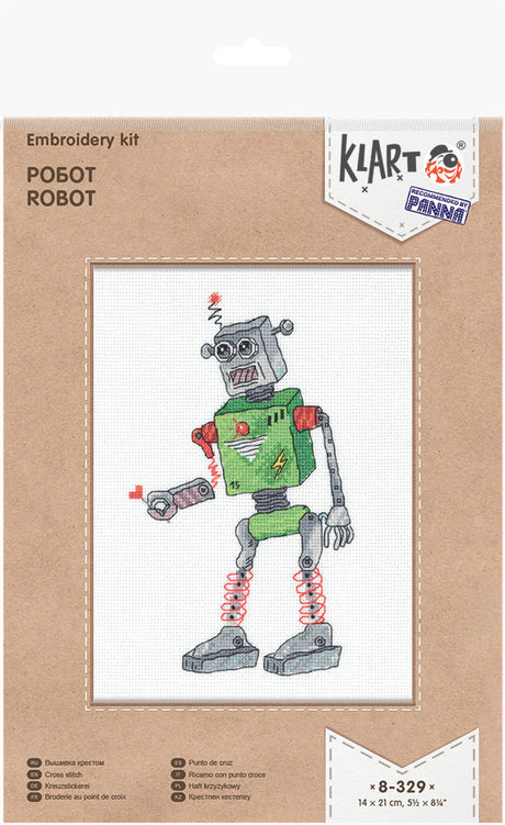 Robot - Klart - Cross stitch kit 8-329