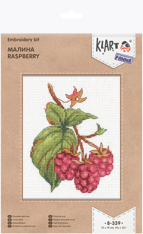 Raspberry - Klart - Cross stitch kit 8-339