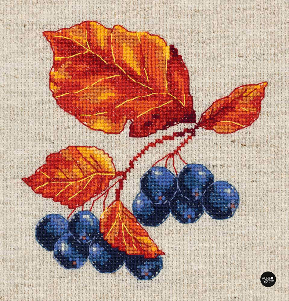 Chokeberry-Zweig - Klart - Kreuzstich-Set 8-360
