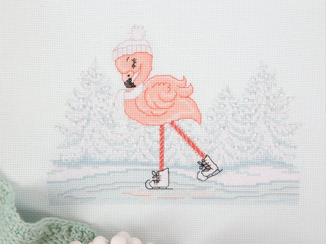 Flamingo on Skates - 8-417 Klart - Cross Stitch Kit