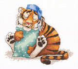 Sleepy Tiger - Klart - Cross Stitch Kit 8-438