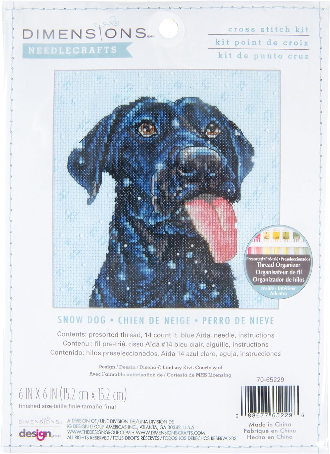 Kit de Punto de Cruz "Perro en la Nieve" 70-65229 de Dimensions