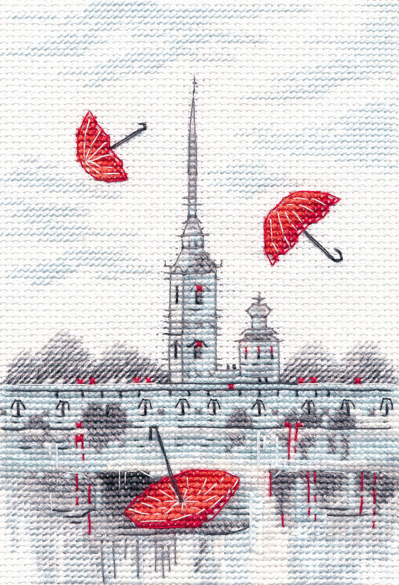 Kit de punto de cruz Oven S1628 – Sketches / 6 10x15 cm