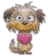 Cross Stitch Kit "Magnet. Faithful Heart" Oven S1723 - Dog embroidered magnet 7.5x9.5 cm