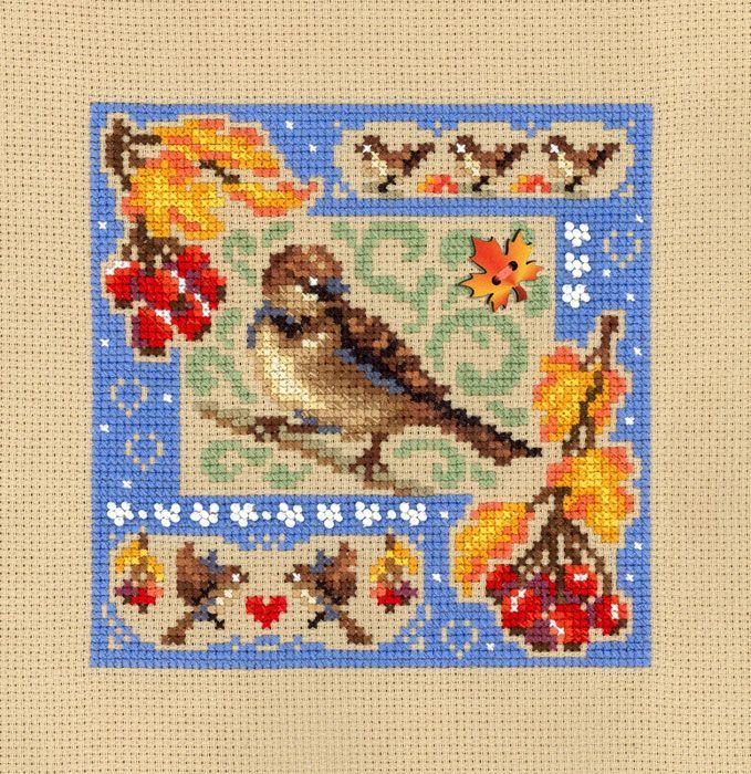 Kit de Punto de Cruz MP Studia SNV-973 – Mini Sampler “Autumn Composition”