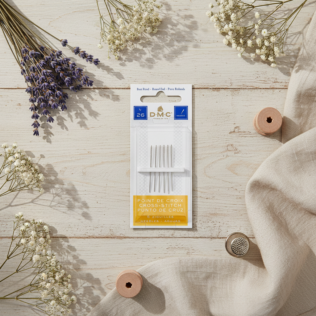 Pack of 6 DMC Cross Stitch Embroidery Needles No. 26 - Rounded Tip