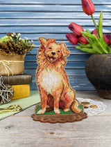 Kit de punto de cruz sobre madera MP Studia SO-168 Retriever 16x12 cm