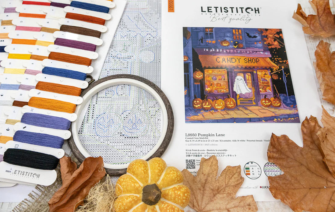 Kreuzstich-Set Letistitch L9950 „Kürbischlucht (Pumpkin Lane)“ – Herbst 21x21 cm