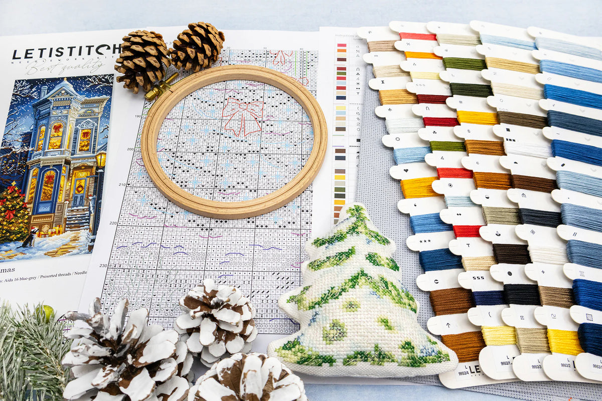 Kit di Punto Croce Letistitch L9953 "Natale Vittoriano (Victorian Christmas)" – Natale 19x39 cm