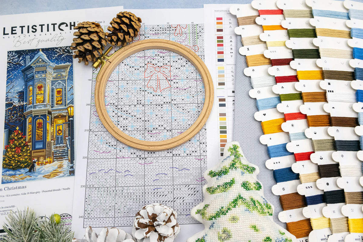 Kit di Punto Croce Letistitch L9953 "Natale Vittoriano (Victorian Christmas)" – Natale 19x39 cm