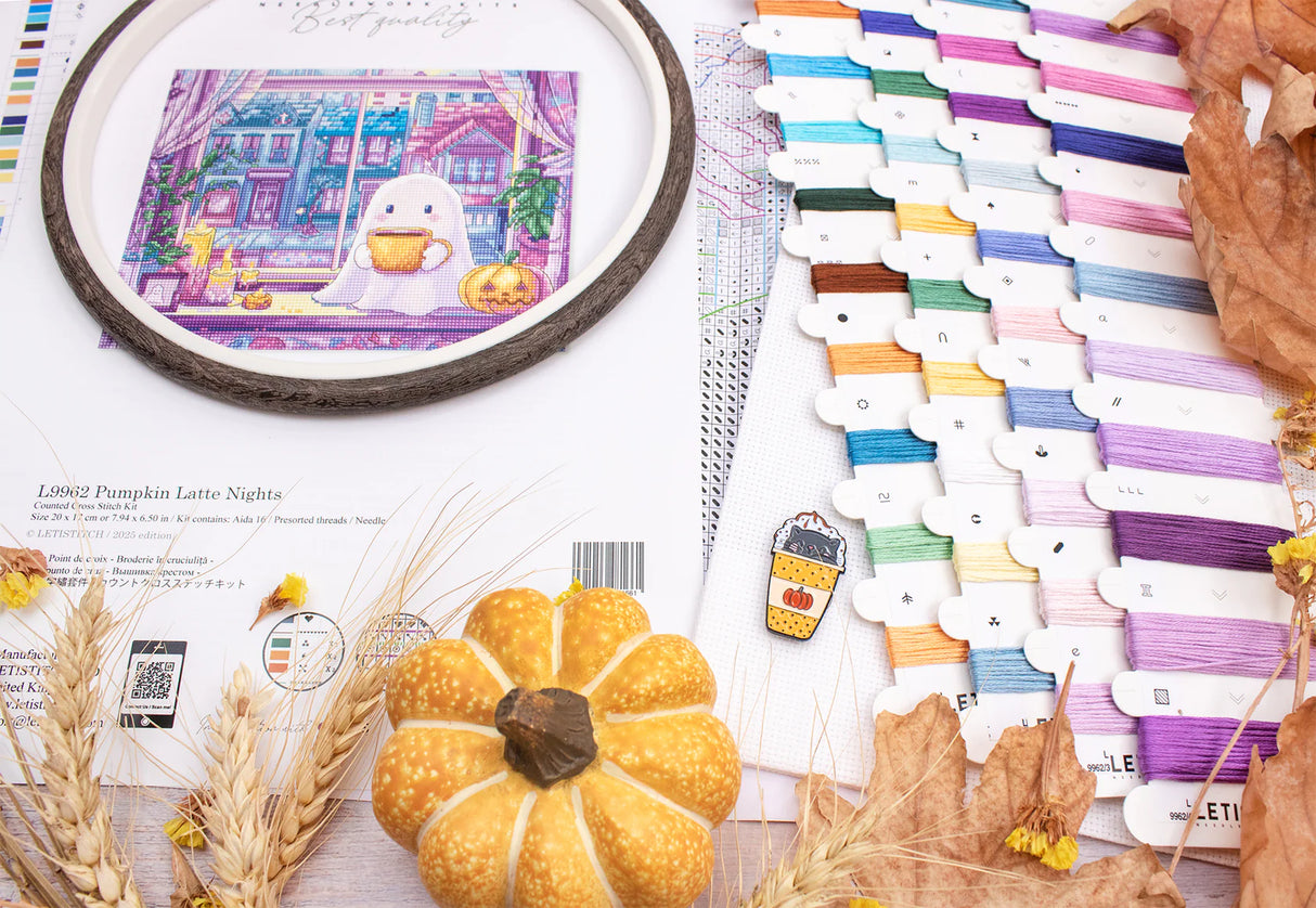 Kit de Punto de Cruz Letistitch - Pumpkin Latte Nights L9962