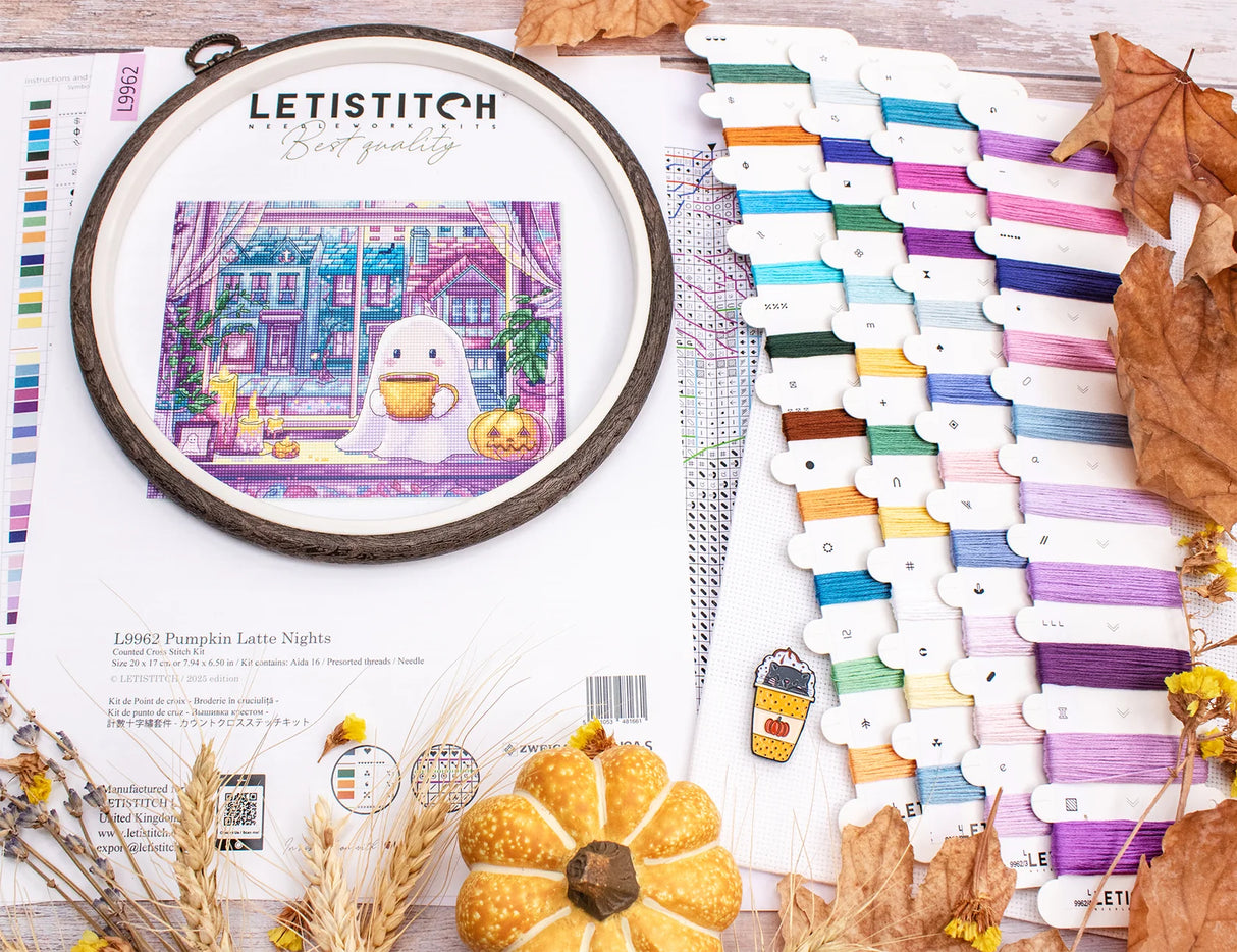 Kit de Punto de Cruz Letistitch - Pumpkin Latte Nights L9962