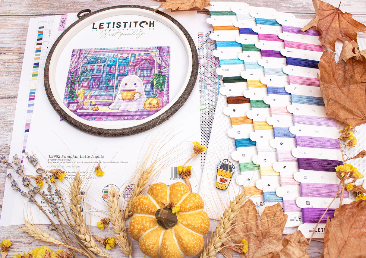 Kit de Punto de Cruz Letistitch - Pumpkin Latte Nights L9962