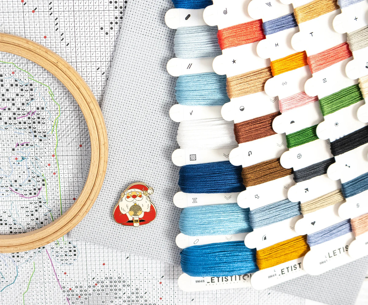 Kit de Point de Croix Letistitch L9964 « L'Arrêt Secret du Père Noël » – Noël 29x40 cm