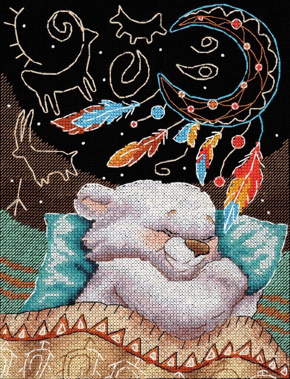 Cross Stitch Kit "Sweet Dreams" MP Studia SNV-893 – Sleeping Bear