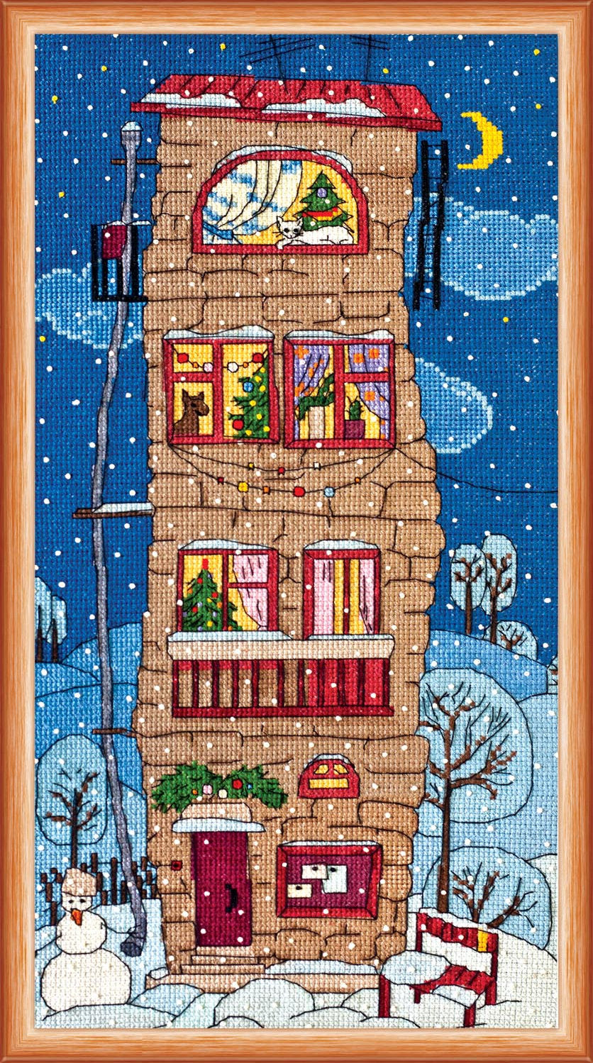 AH-019 Winter House - Cross Stitch Kit - Abris Art