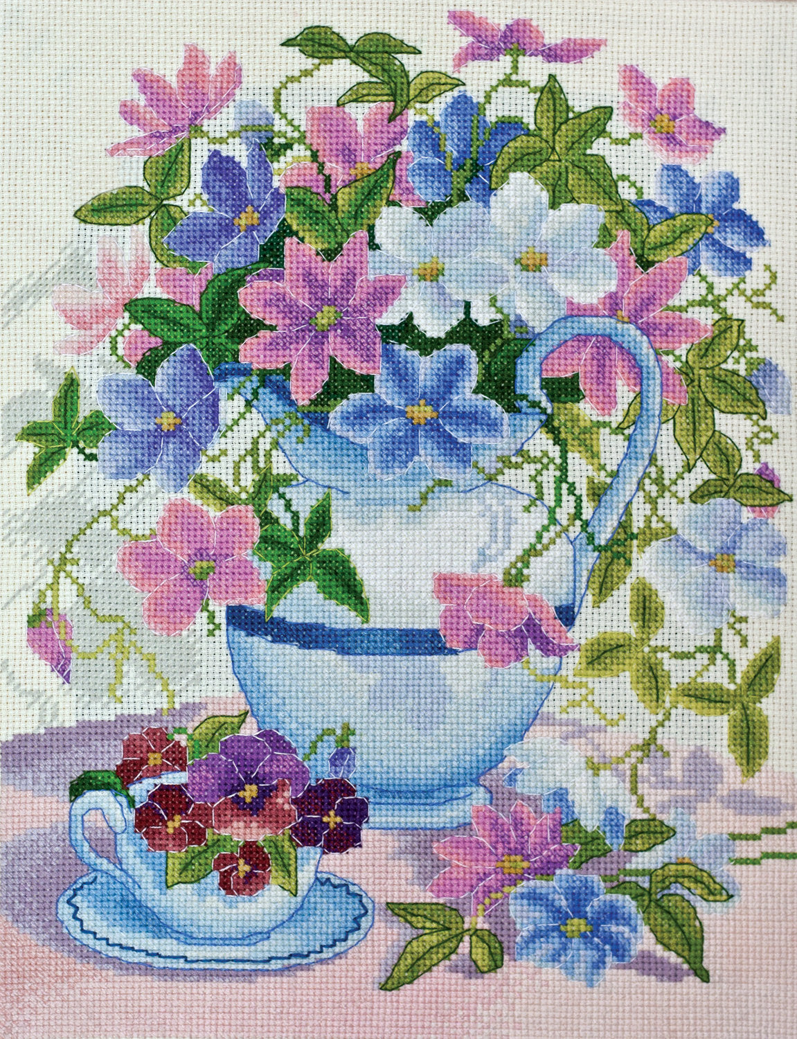 AH-024 A Climatis Vase - Cross Stitch Kit - Abris Art