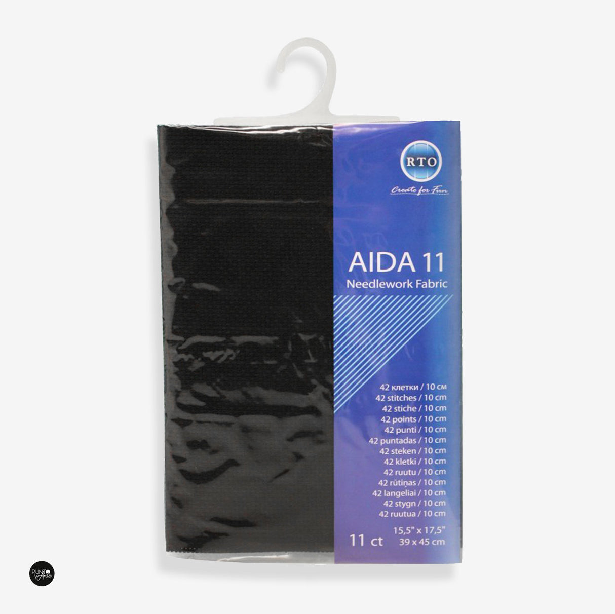 Aida cloth 11 count. / Black - RTO AIDA11-095