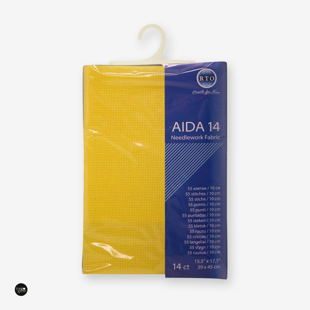 Aida cloth 14 count. 002 Yellow - RTO AIDA14-002