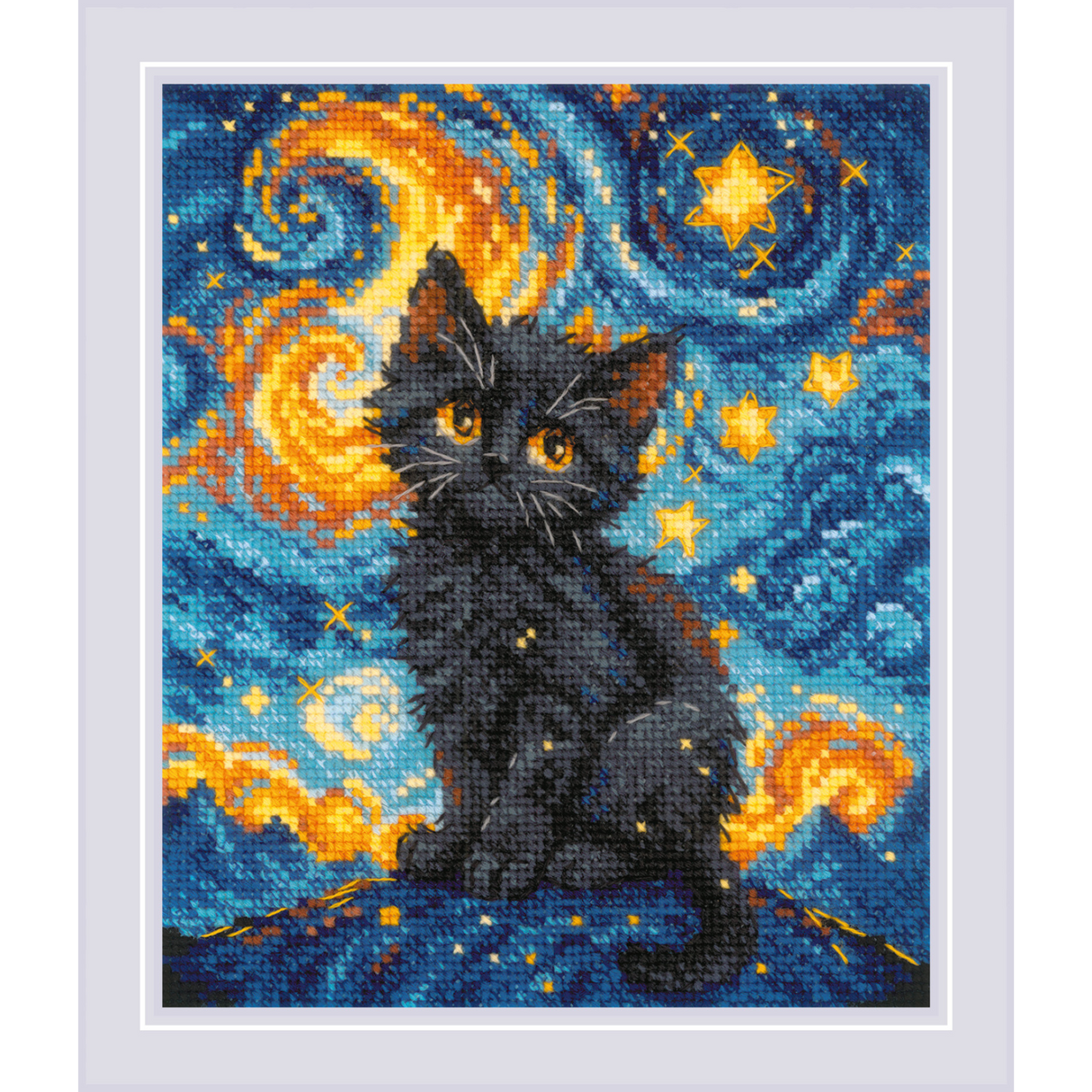 Kit de punto de cruz Riolis 2288 – “Gato estrellado”