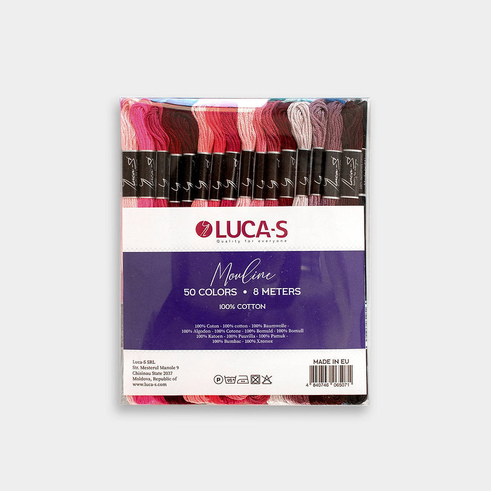 Pack de 50 hilos mouliné Luca-S de 8 m en colores surtidos