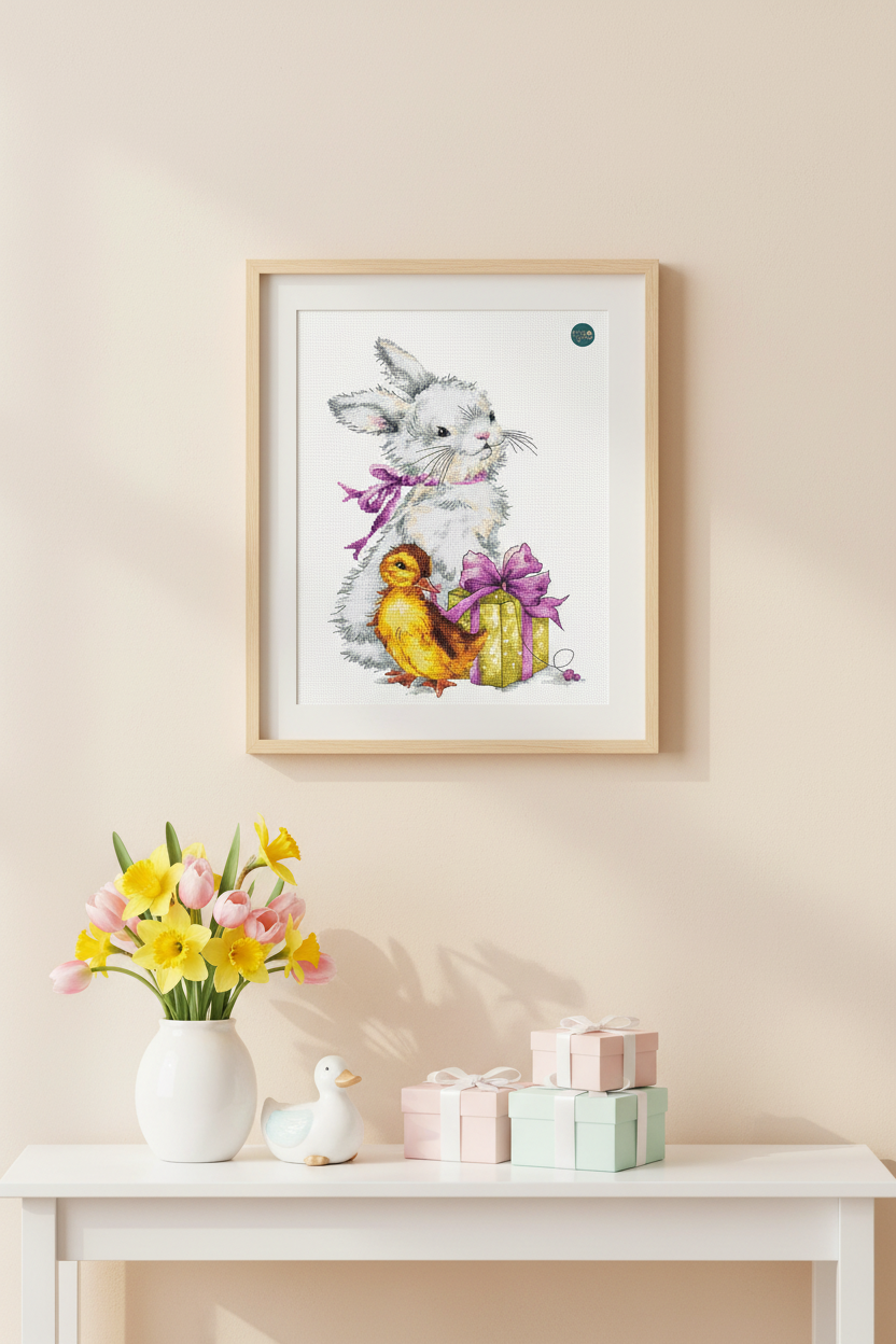 B1127 Carte de voeux de Pâques - Luca-S - Kit de point de croix