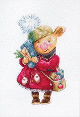 (Discontinued) B1153 Christmas Pig - Luca-S - Cross Stitch Kit