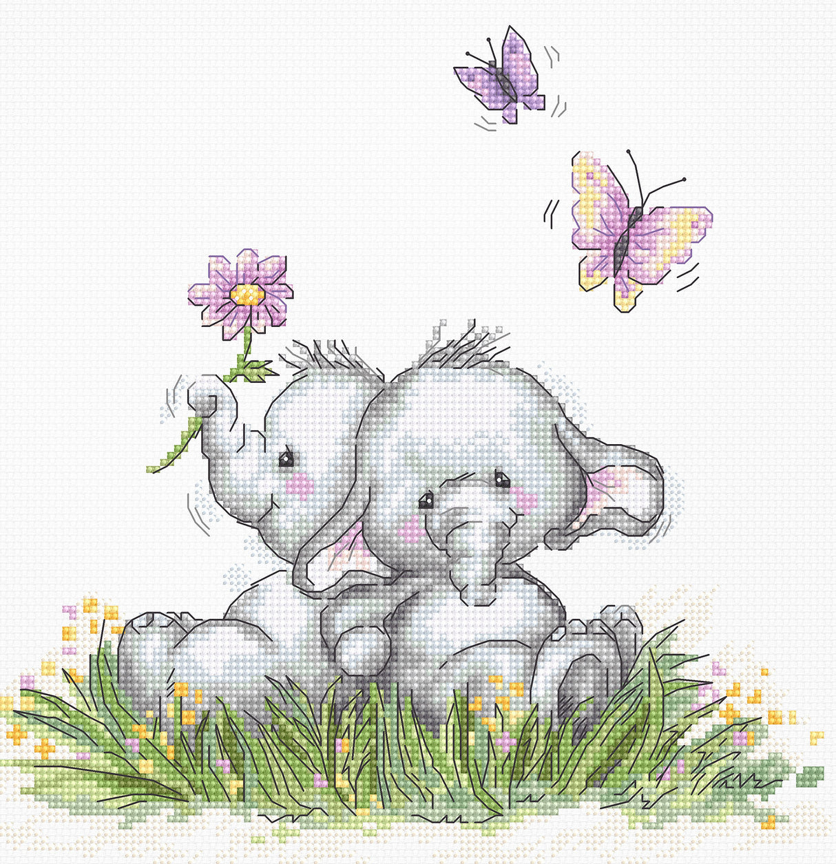 B1184 Couple of elephants - Luca-S - Cross Stitch Kit