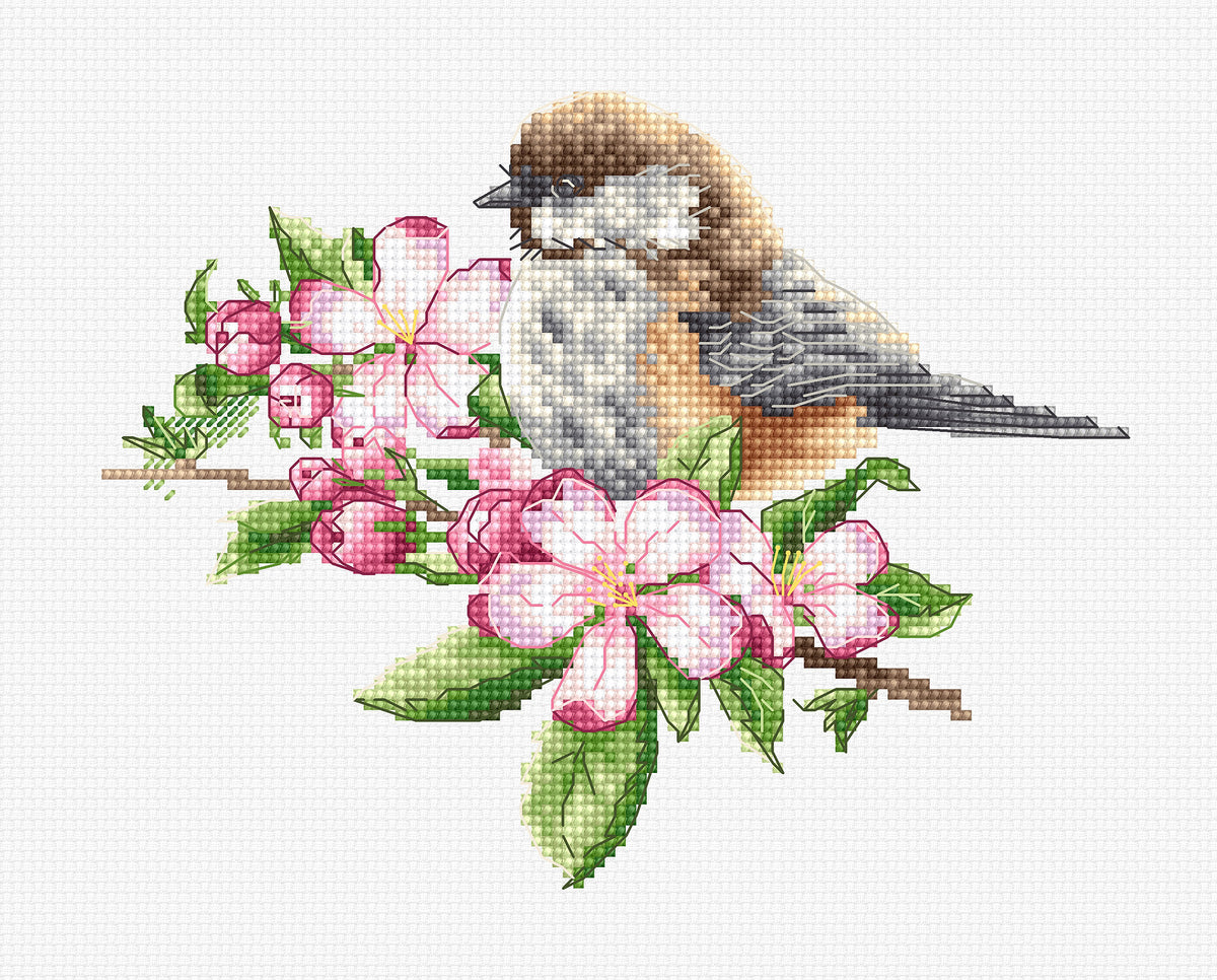 The Titmouse on the Branch - B1194 Luca-S - Cross Stitch Kit