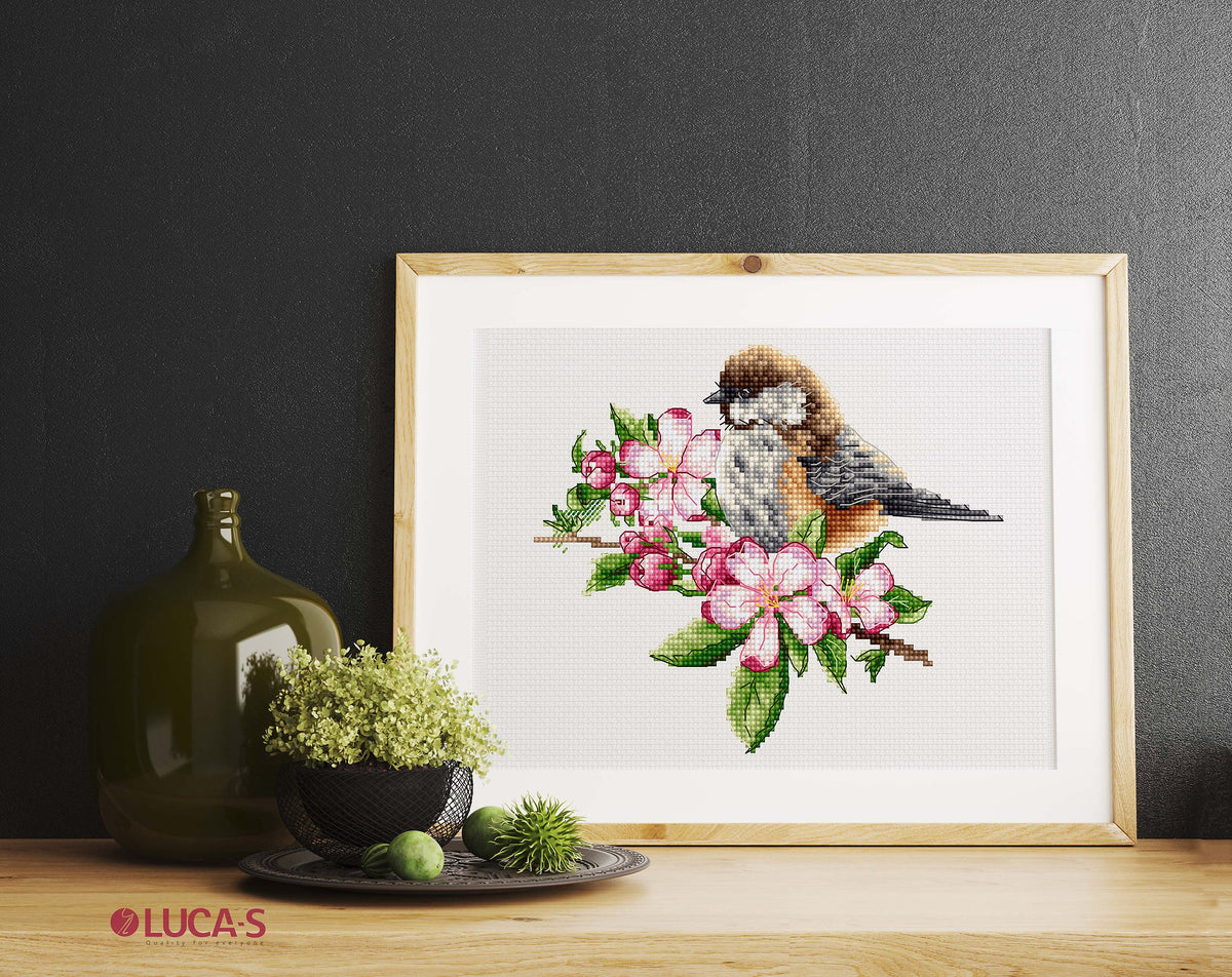 The Titmouse on the Branch - B1194 Luca-S - Cross Stitch Kit
