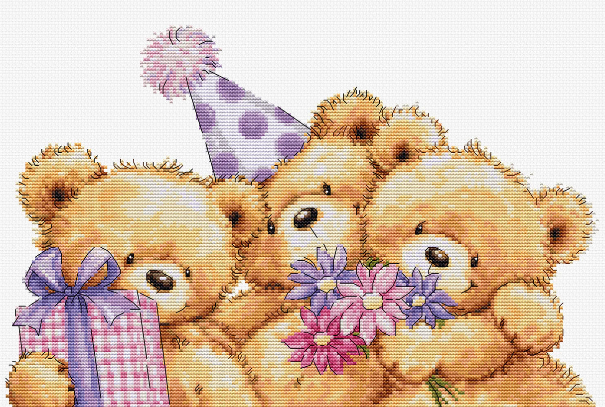 kit de point de croix « Three Party Bears » par Luca-S B1411