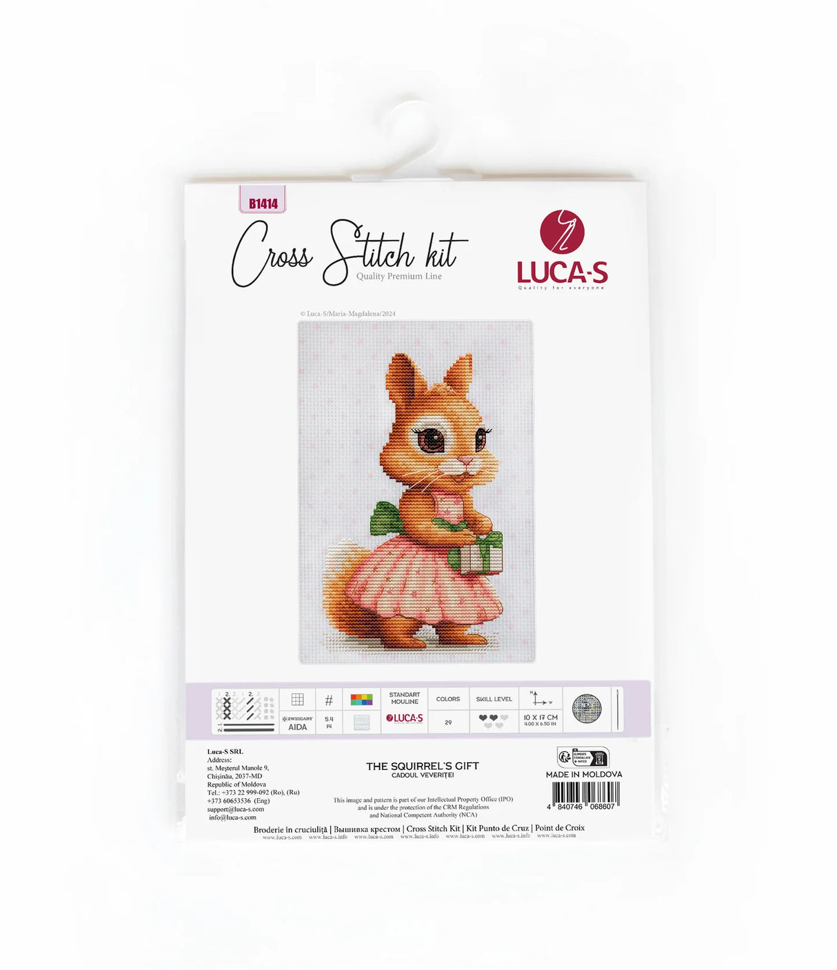 Cross stitch kit - Luca-S - The Squirrel's Gift, B1414 