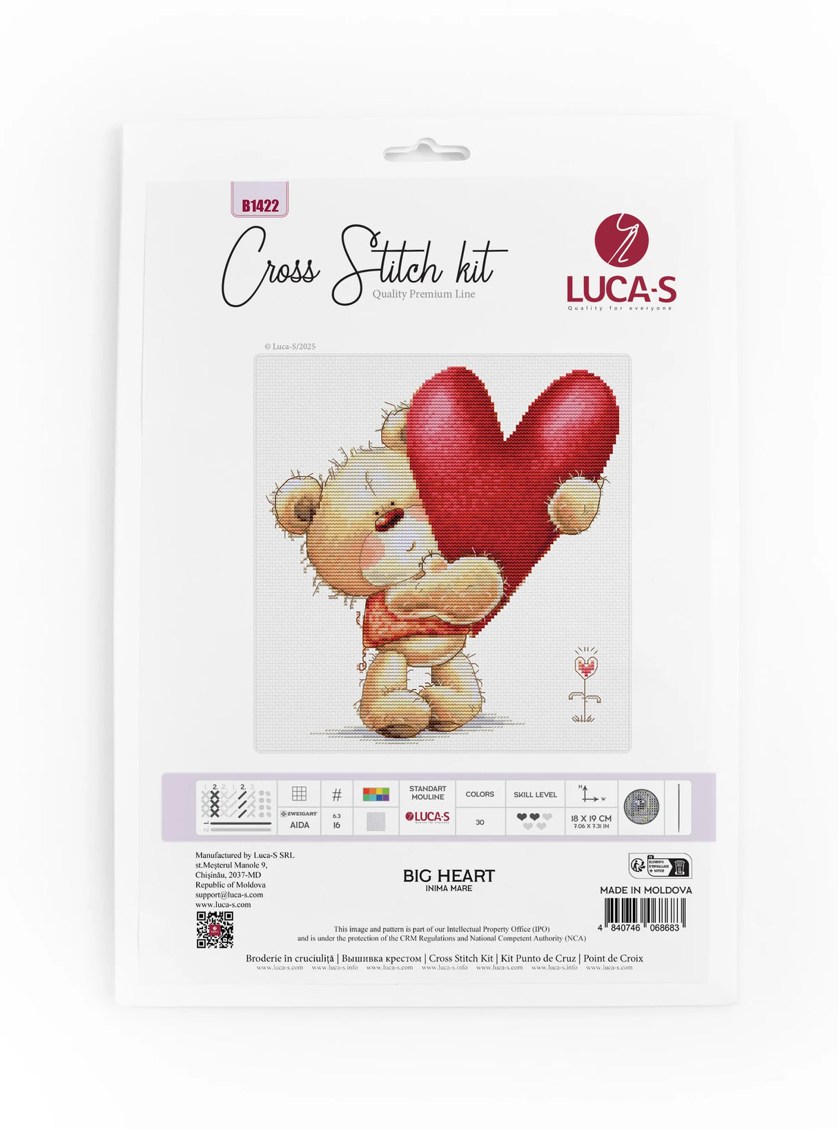 Kit de Punto de Cruz "Big Heart" Luca-S B1422