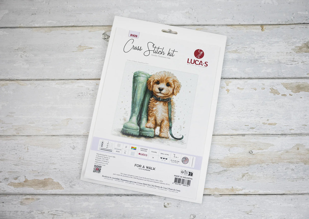 Luca-S Cross Stitch Kit – For a Walk, B1426