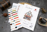Luca-S B1427 – Welcome to Coffee! | Kit de punto de cruz con cafetería acogedora