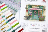 Luca-S B1429 – The Little Gift Shop | Kit de punto de cruz con tienda de regalos romántica