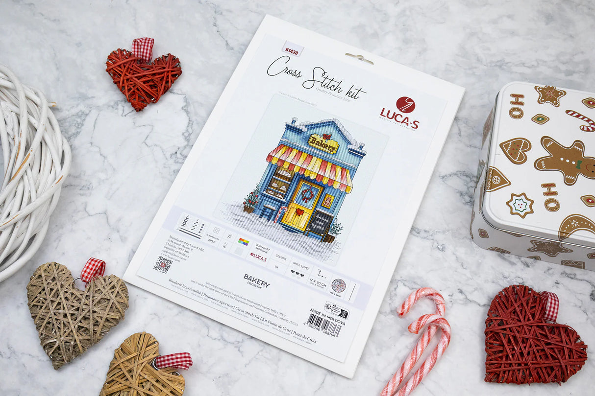 Luca-S B1430 – Bakery | Kit de punto de cruz con panadería navideña