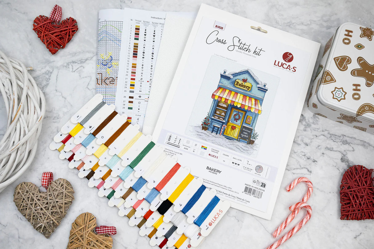 Luca-S B1430 – Bakery | Kit de punto de cruz con panadería navideña