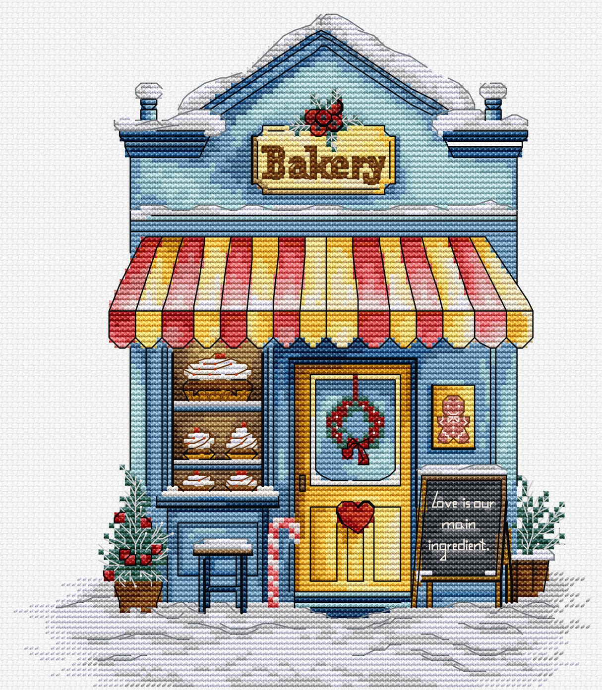 Luca-S B1430 – Bakery | Kit de punto de cruz con panadería navideña
