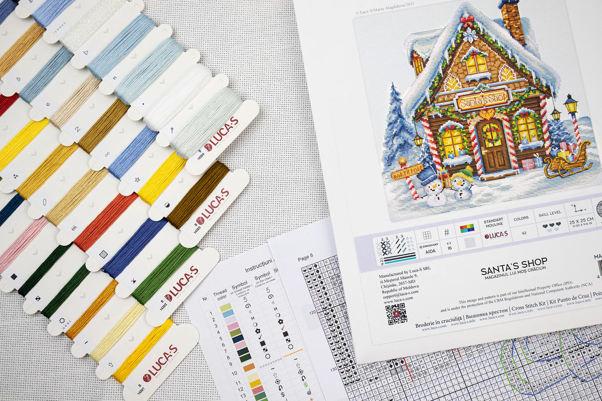 Kit de Punto de Cruz Luca-S – Santa’s Shop B1435