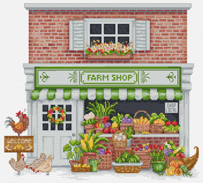 Kit de punto de cruz Luca-S B1448 Farm Shop - tienda de granja con verduras