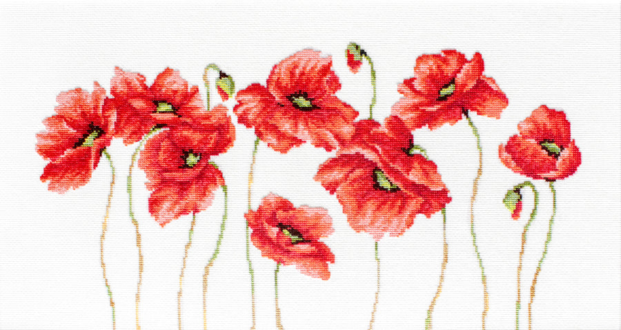 B2223 Rote Mohnblumen - Luca-S - Kreuzstich-Set